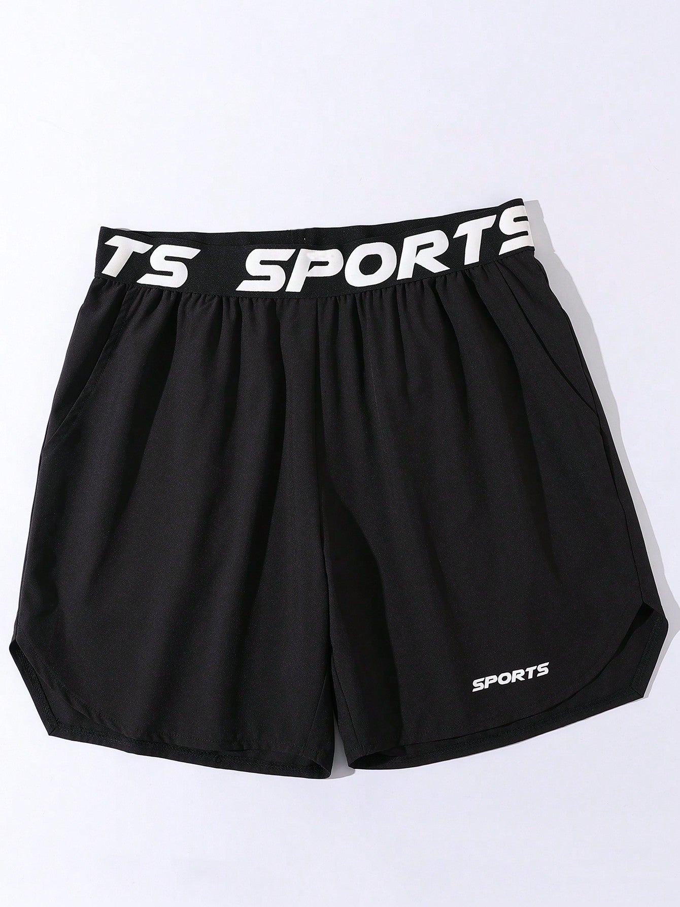 Manfinity Athleisure Boyfriend Style Men Letter Jacquard Tape Sports Shorts School