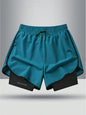 Boyfriend Style Men Summer Drawstring Waist 2 In 1 Fashionable Casual Sports Shorts