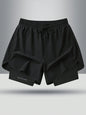 Boyfriend Style Men Summer Drawstring Waist 2 In 1 Fashionable Casual Sports Shorts