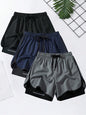 3pcs/Set Boyfriend Style Men's Quick-Drying Sports Shorts, Running Training Fitness Shorts (2-In-1 Design) For Summer