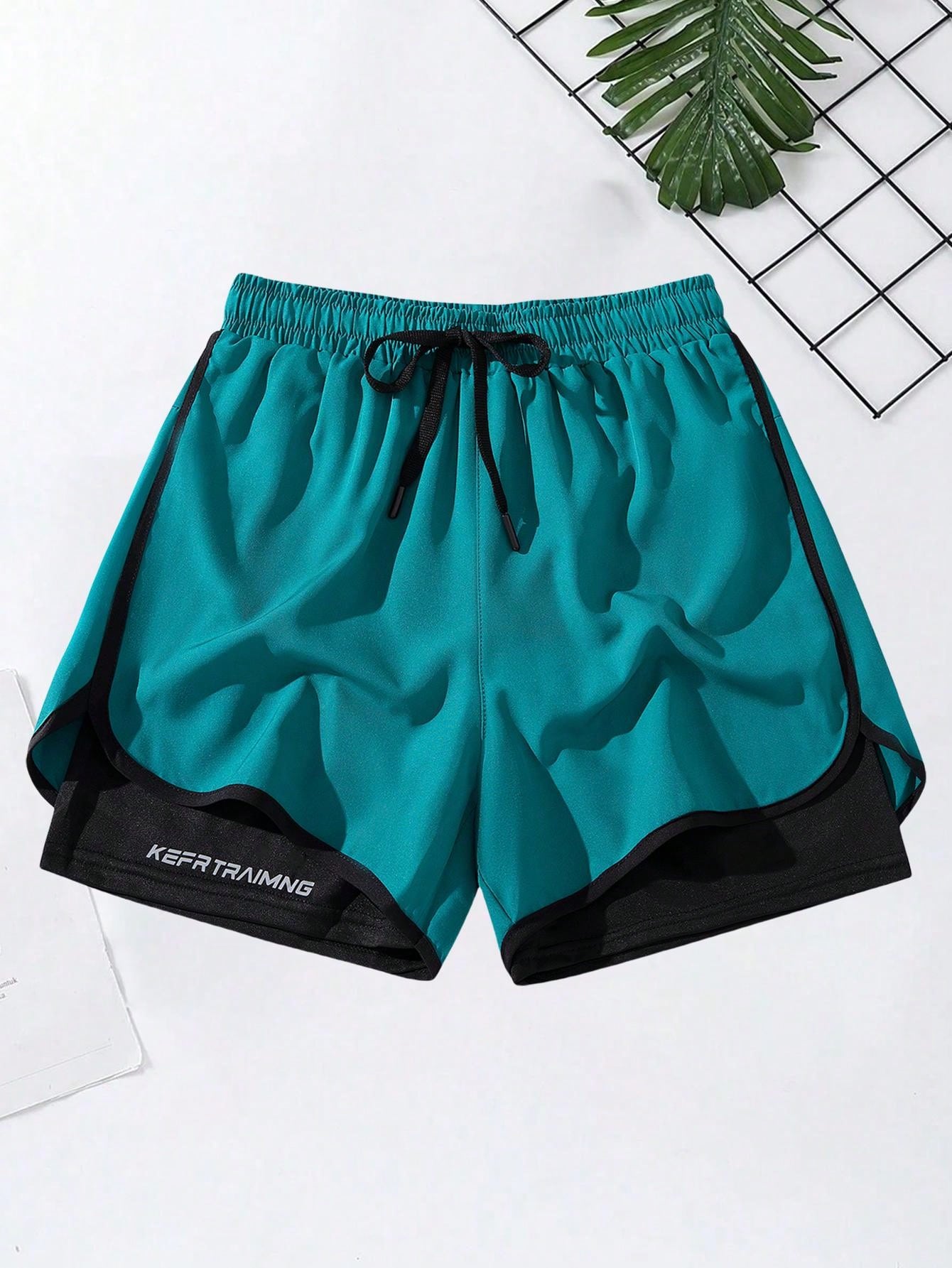 3pcs/Set Boyfriend Style Men's Quick-Drying Sports Shorts, Running Training Fitness Shorts (2-In-1 Design) For Summer