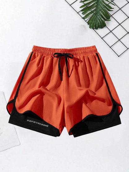 3pcs/Set Boyfriend Style Men's Quick-Drying Sports Shorts, Running Training Fitness Shorts (2-In-1 Design) For Summer