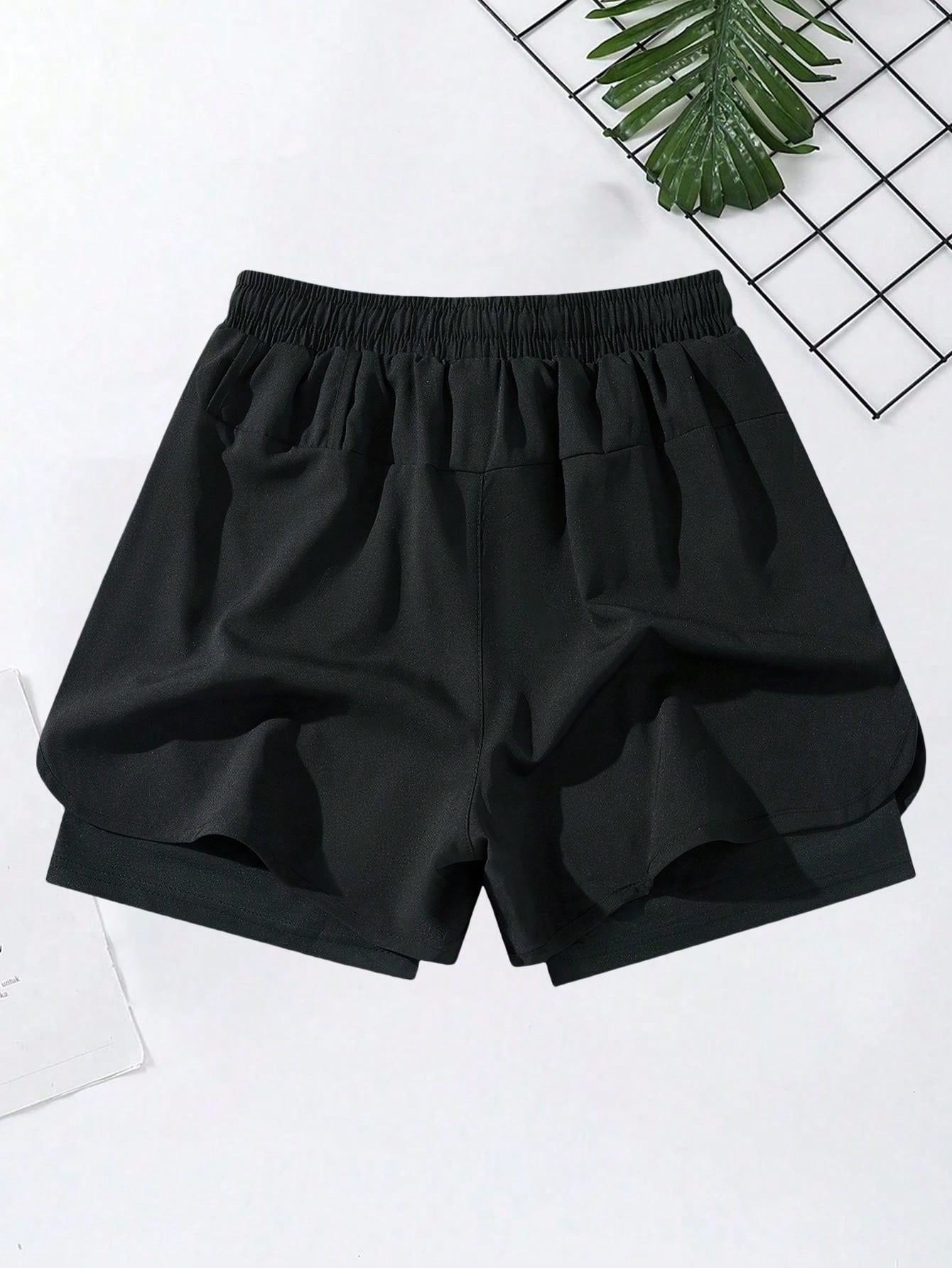 3pcs/Set Boyfriend Style Men's Quick-Drying Sports Shorts, Running Training Fitness Shorts (2-In-1 Design) For Summer