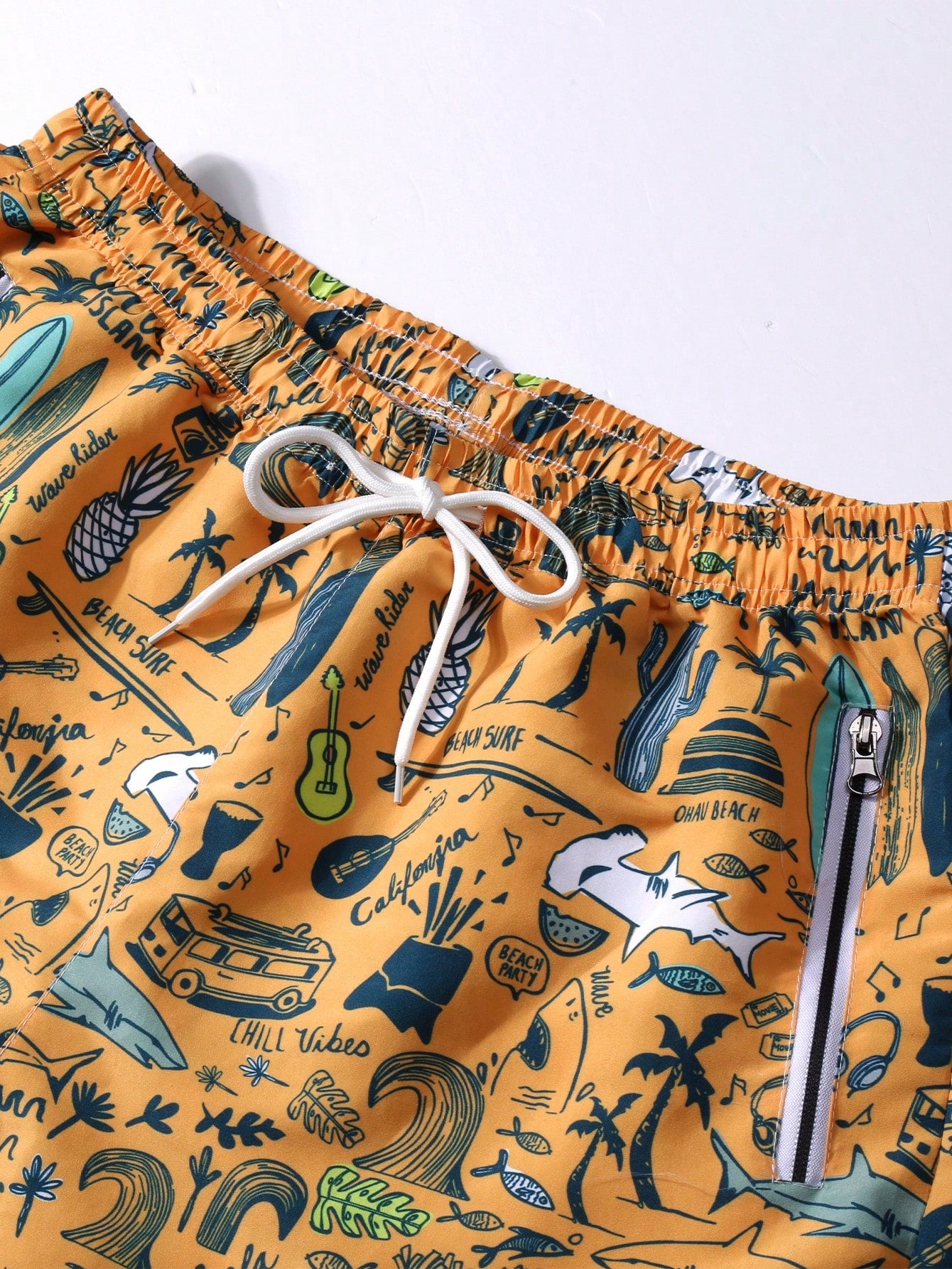 Men's Cartoon Printed Quick Drying Loose Casual Shorts, Suitable For Vacation & Leisure Summer